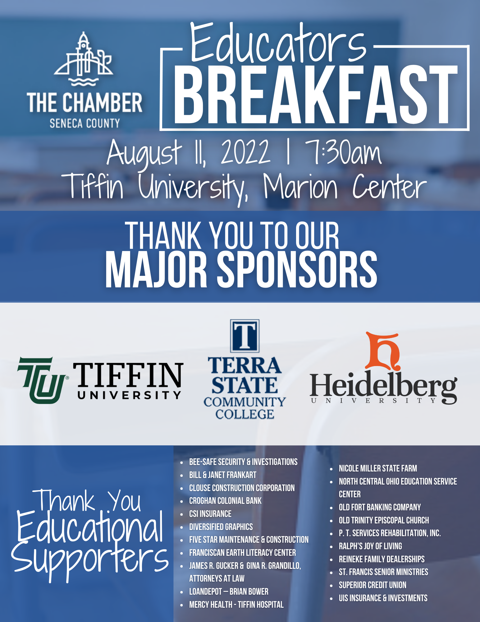 Chamber Thanks 2022 Educators Appreciation Breakfast Sponsors