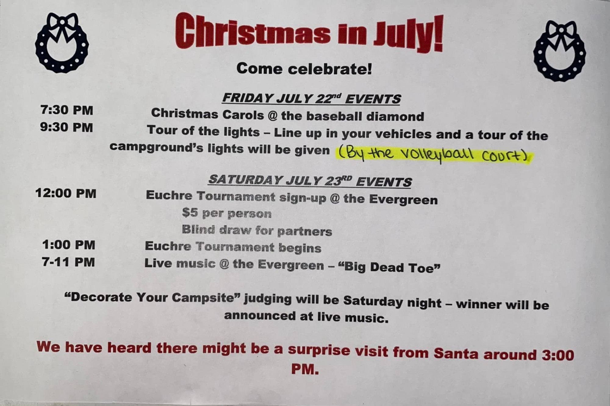 Christmas in July at Meadowbrook Park 