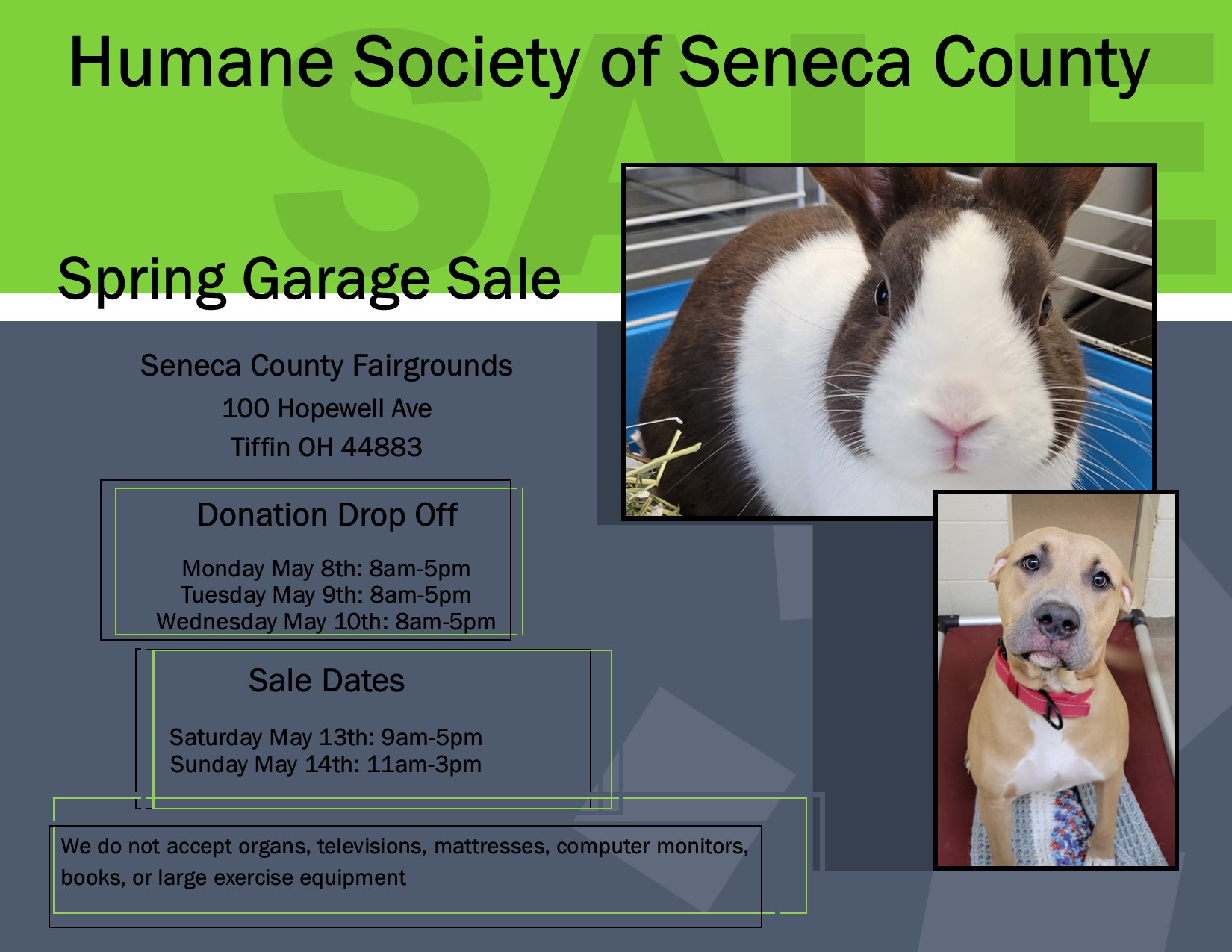 Humane Society of Seneca County Spring Garage Sale
