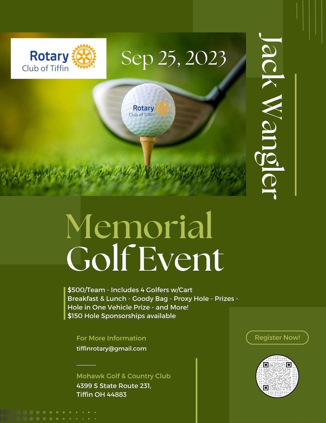Jack Wangler Memorial Golf Event