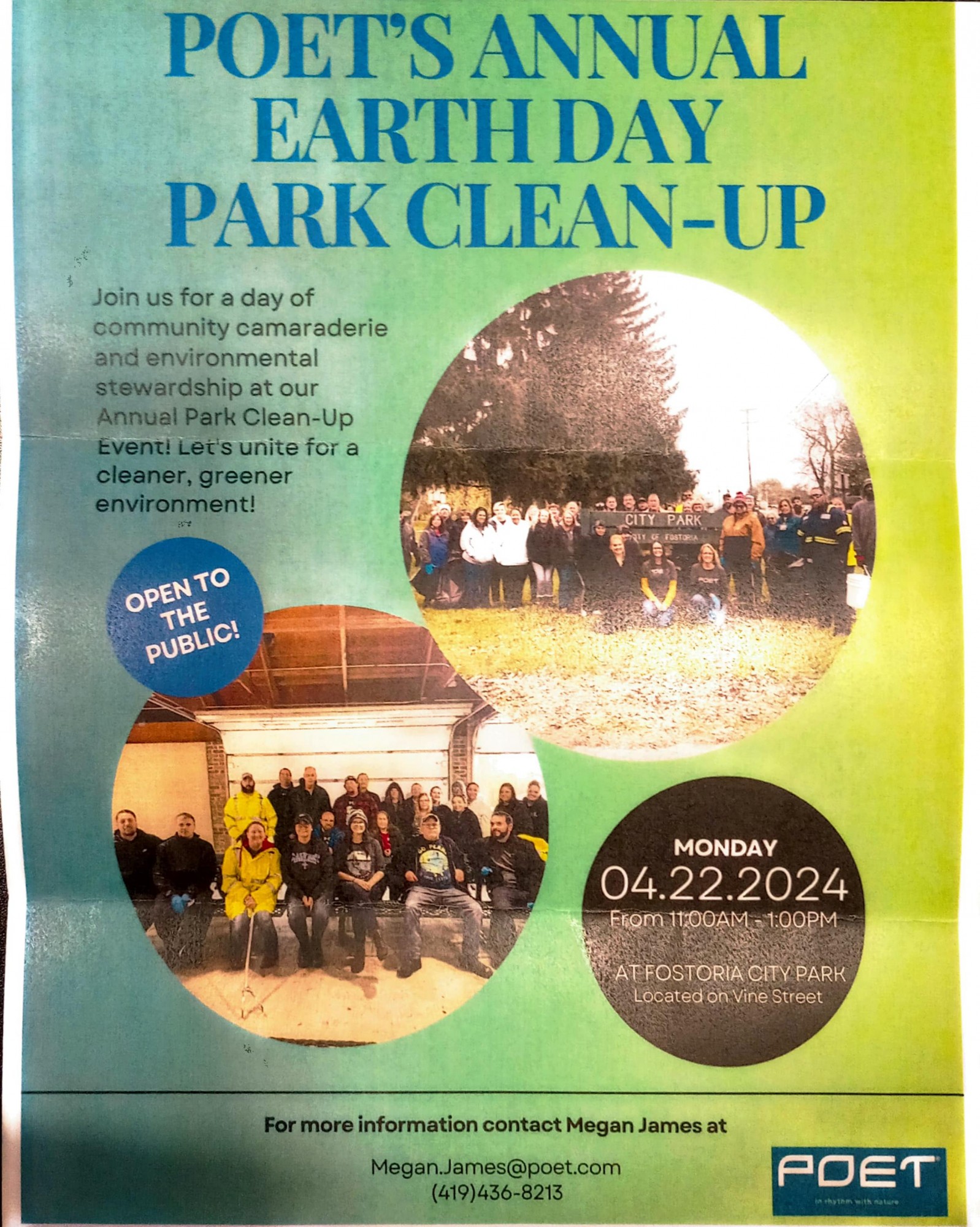 POET's Annual Earth Day Park Clean-Up