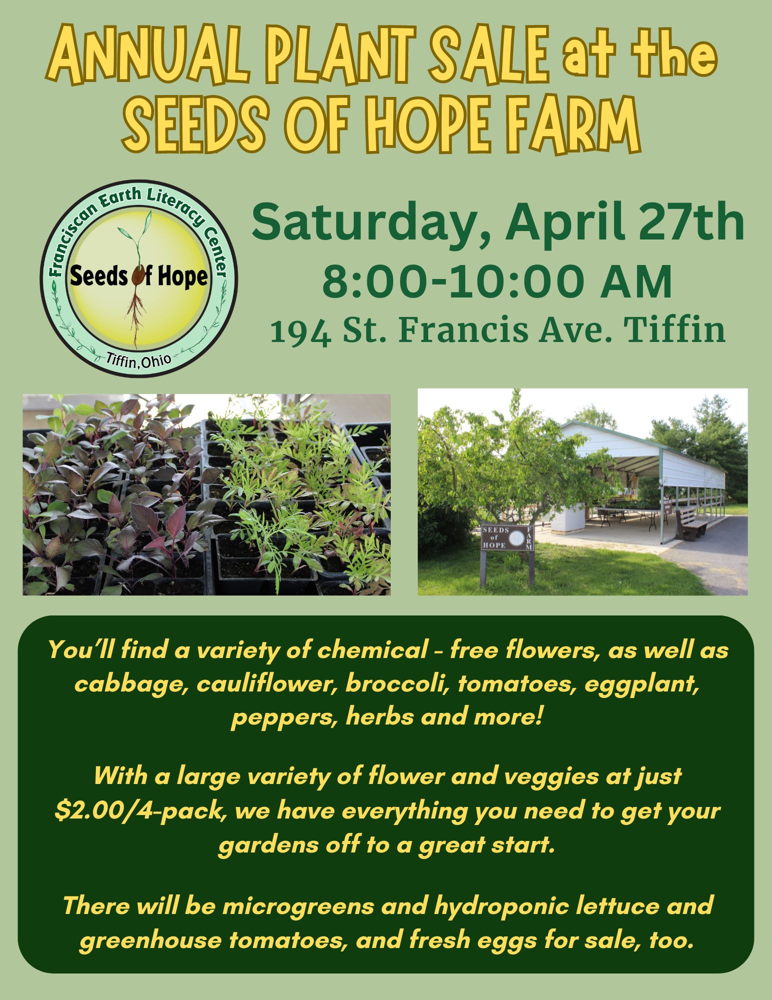 Annual Plant Sale at the Seeds of Hope Farm