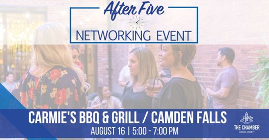 Carmie's BBQ & Grill/Camden Falls to Host Chamber After Five Networking Event
