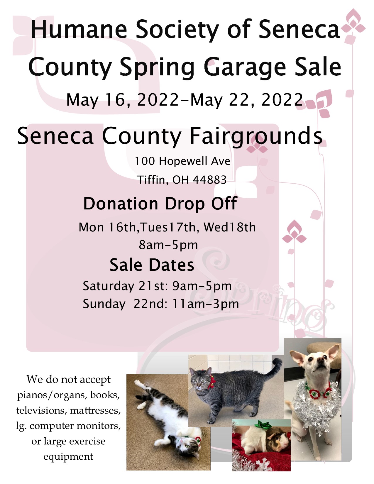 Humane Society of Seneca County Spring Garage Sale Seneca Regional