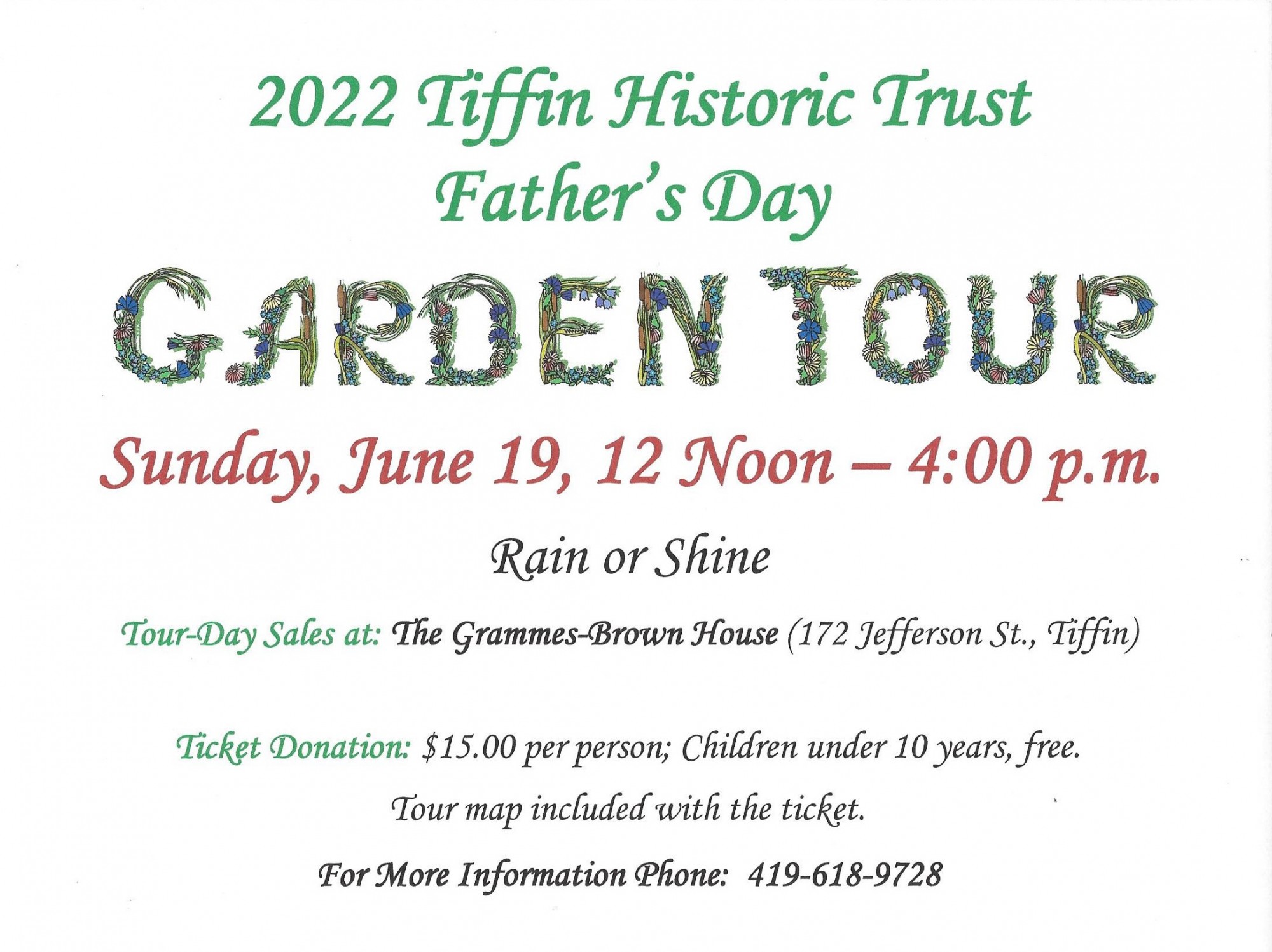 2022 Tiffin Historic Trust Father's Day Garden Tour