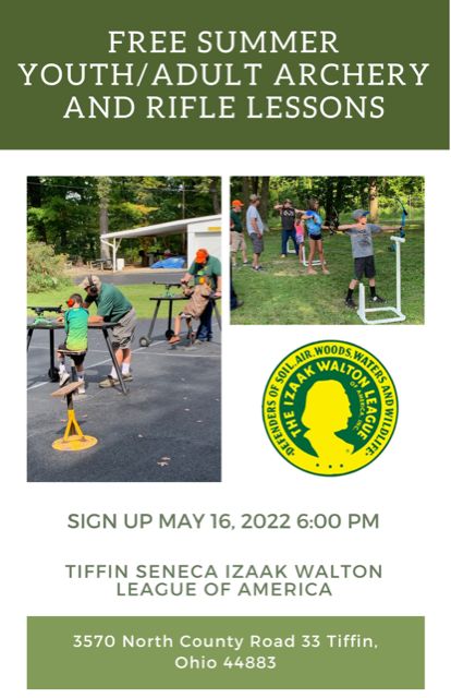 Youth Archery and Youth Rifle Summer Program Sign Up May 16th