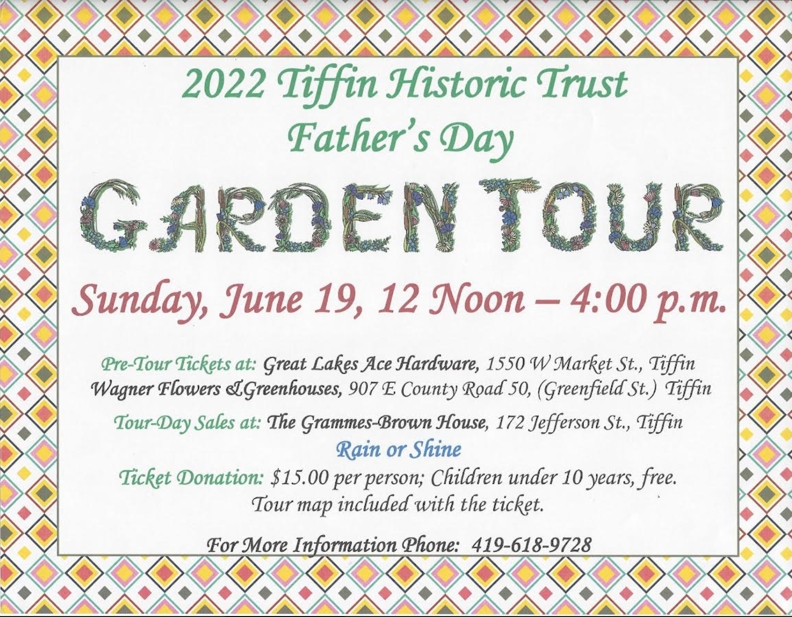 Tiffin Historic Trust Father’s Day Summer Garden Tour