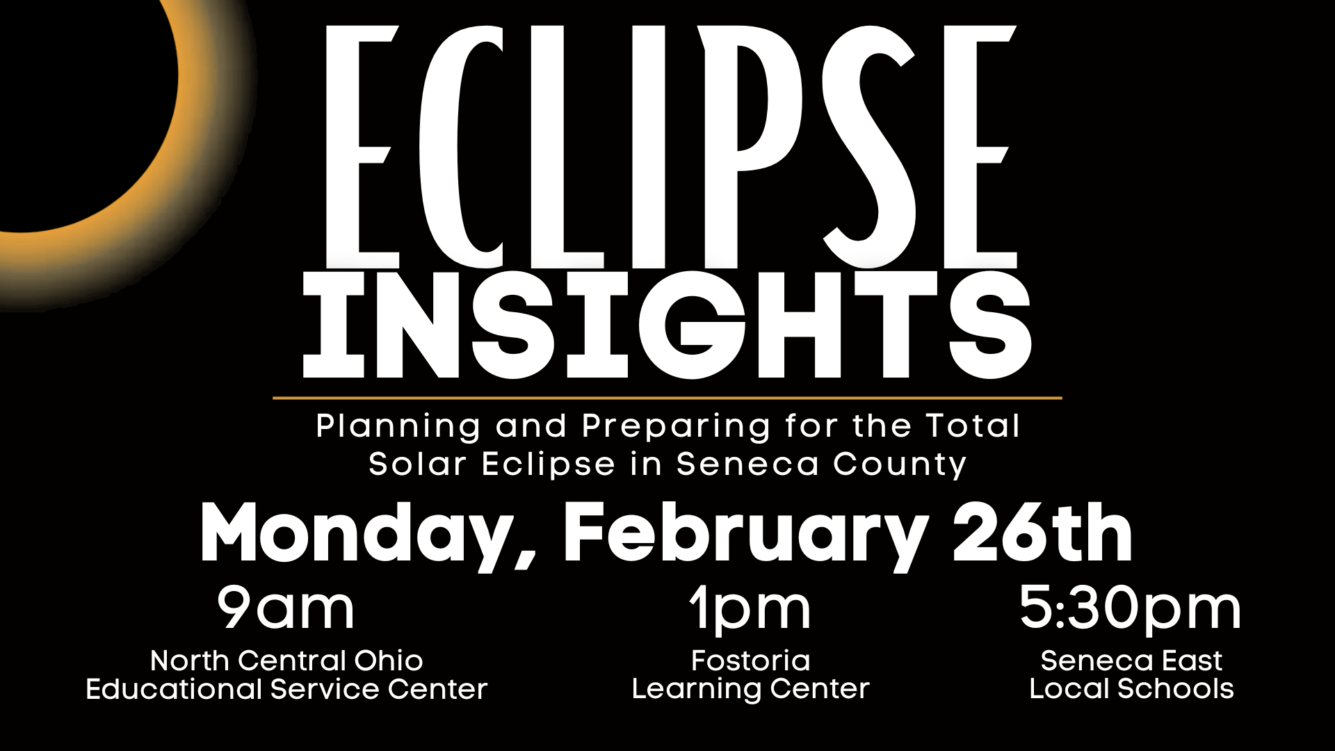 Eclipse Insights Sessions Planned