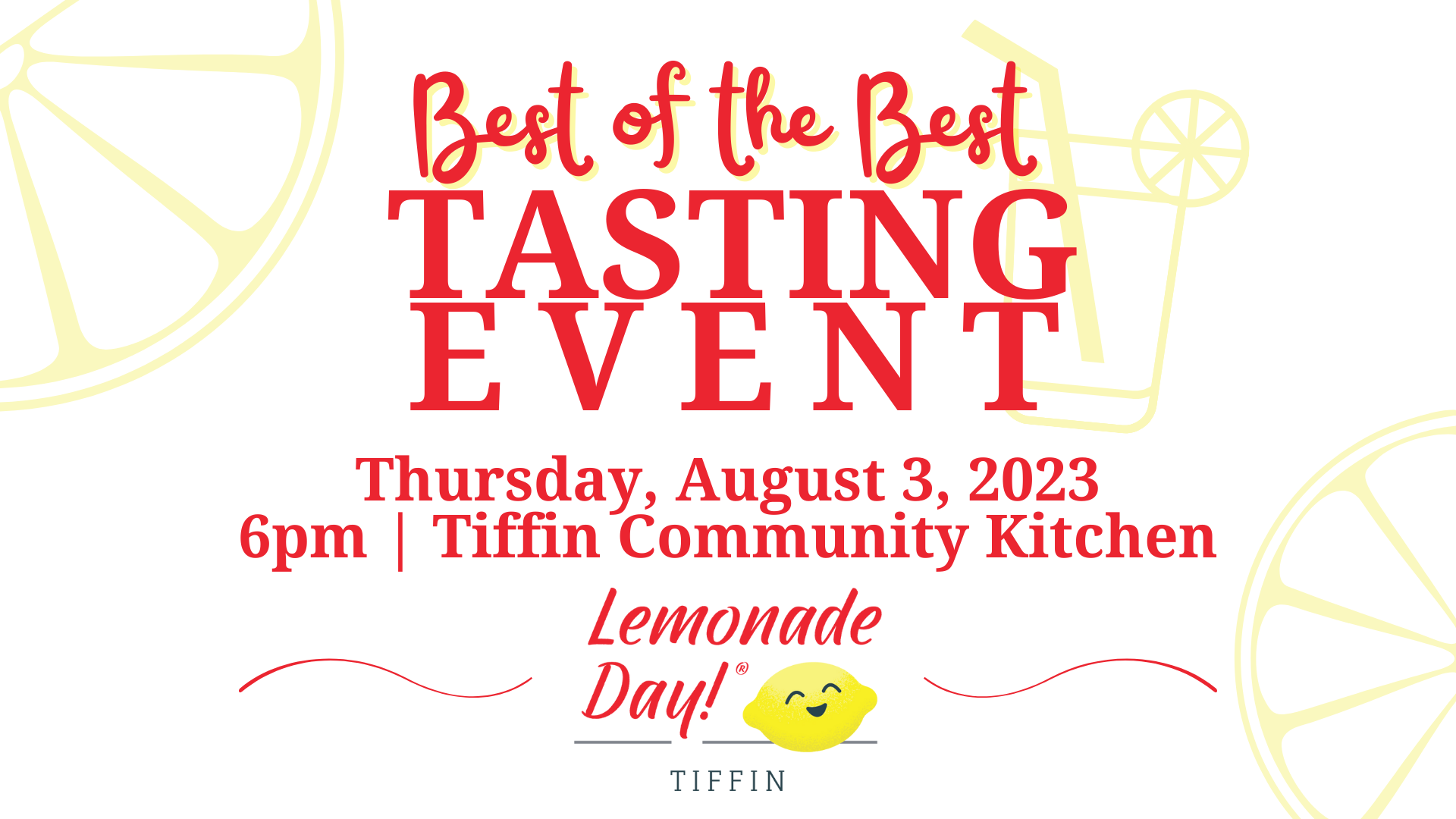 Lemonade Day Tiffin Announced Best of the Best Tasting Event